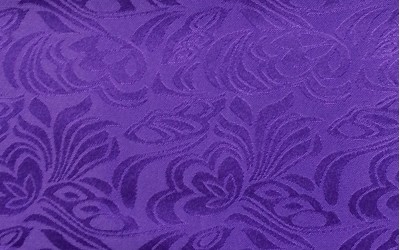 TB-FDN  提花桌布  枱布 100％滌  鬱金香-深紫 花瓣紋 側面照